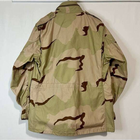 Vintage US Army Men’s Desert Camouflage Field Jacket Tan Size Large Long EUC - Picture 9 of 9